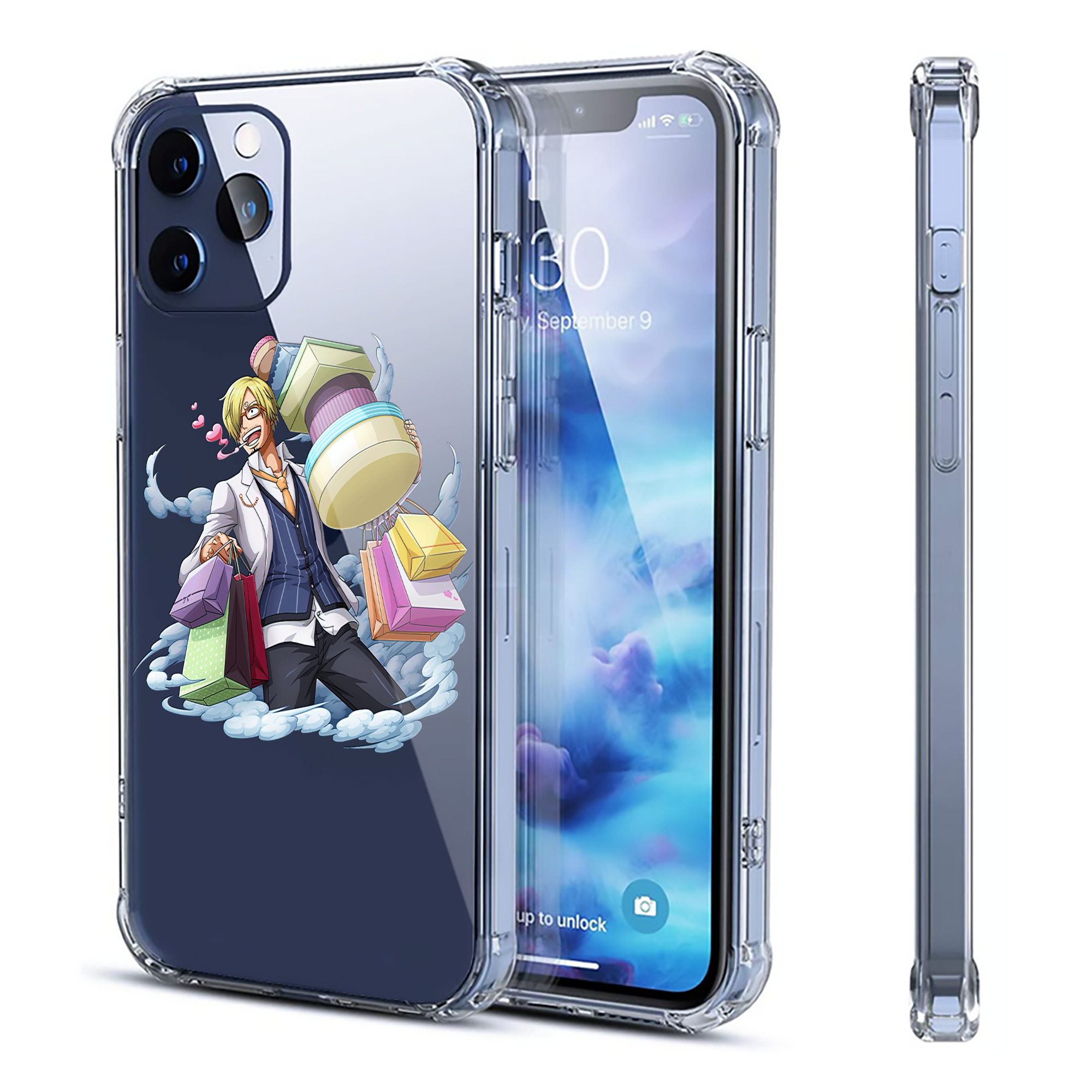 （画像用） ワンピース サンジ ONE PIECE Sanji 【iPhone 12シリーズ対応】透明スマホケース（クリアソフトケース）